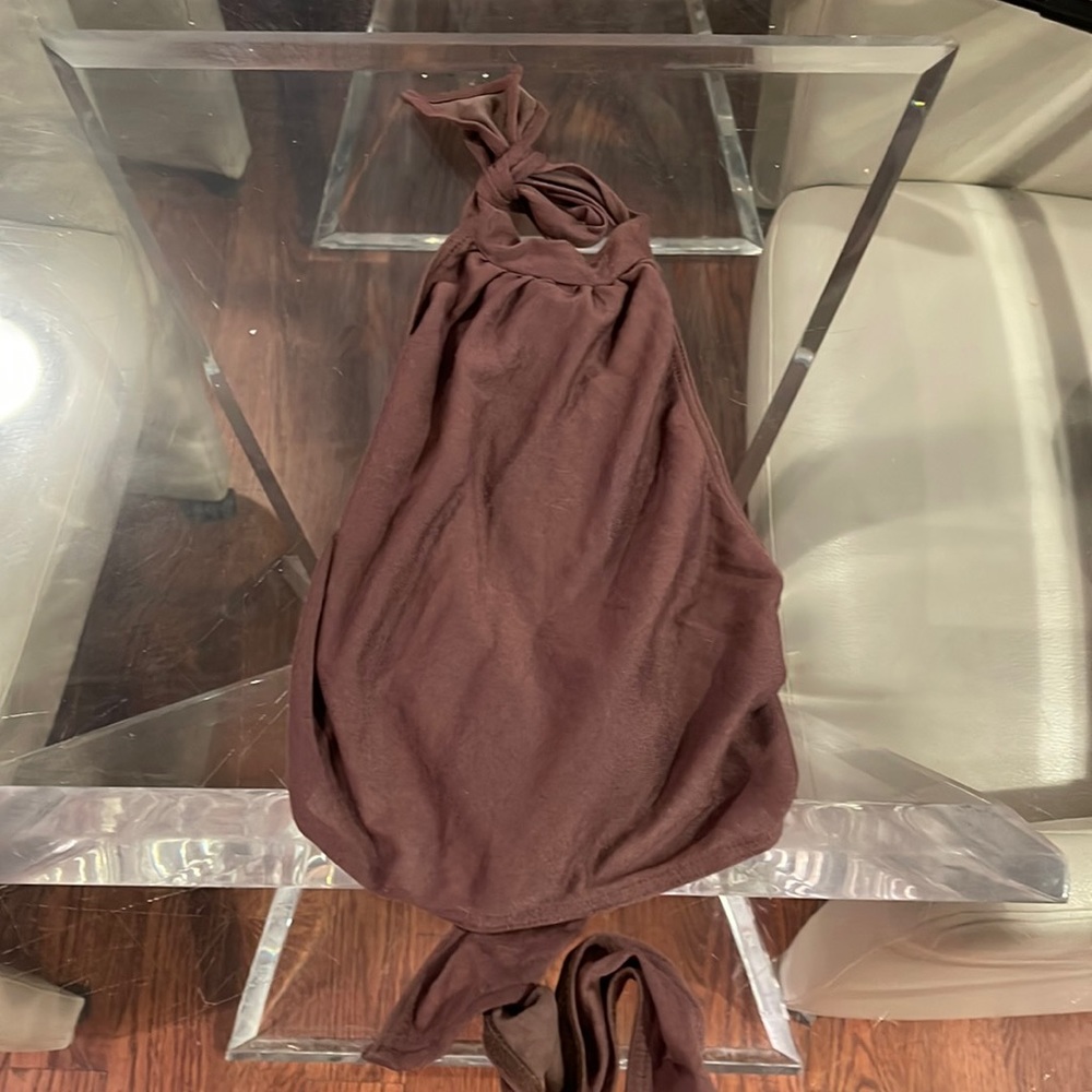 Bill Tornade Enfant brown tie around neck nwt size 4 blouse